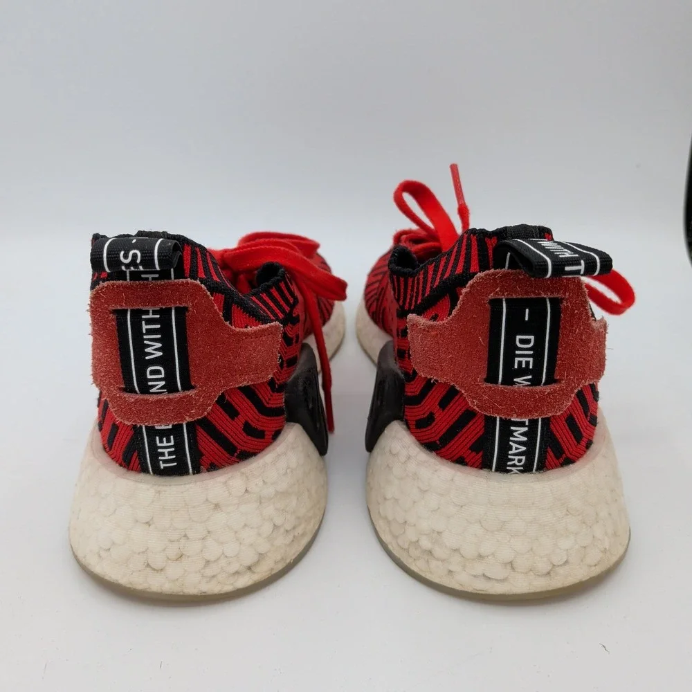 Adidas NMD R2 Primeknit Red Black Glitch Camo Sneakers BB2910 Mens 6 Womens‎ 7.5